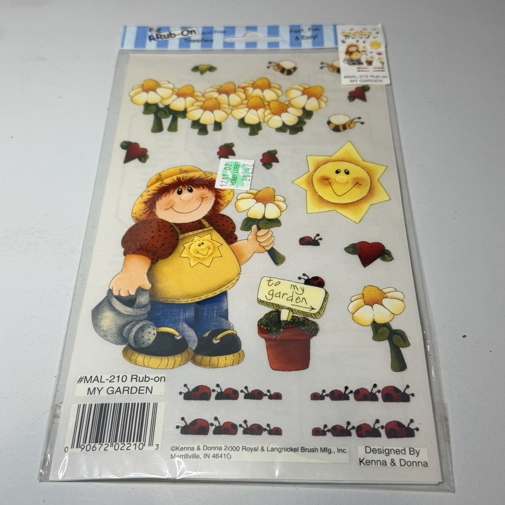 E-Z RUB -ON TRANSFERS Gardener - ACID FREE #MAL-210 NEW My‎ Garden NOS